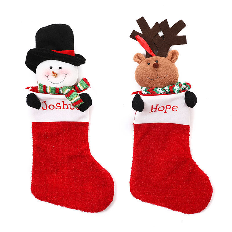 Christmas Decorations Single Head Hug Christmas Socks Gift Bag Candy Bag Christmas Eve Bedhead Pendant - Korvel