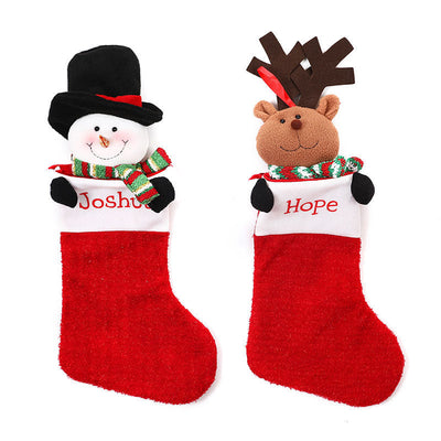 Christmas Decorations Single Head Hug Christmas Socks Gift Bag Candy Bag Christmas Eve Bedhead Pendant - Korvel