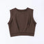Short crop top with exposed navel and sleeveless loose fitting vest women's high waisted sports fitness yoga base shirt - Korvel