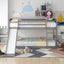 Twin over Twin Bunk Bed with Convertible Slide and Ladder Gray - Korvel