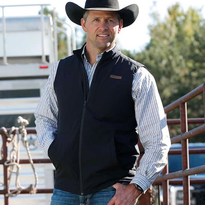 Men's Black Quilted Canvas Vest by Cinch - Korvel