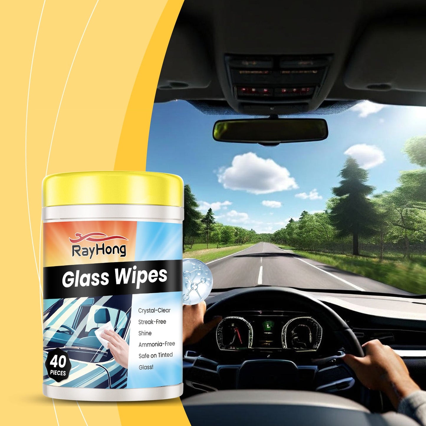 Car Glass Cleaning Wipes Glass Rearview Mirror Anti-Fog Refurbished Anti-Oil Cleaning Universal Wipes - Korvel