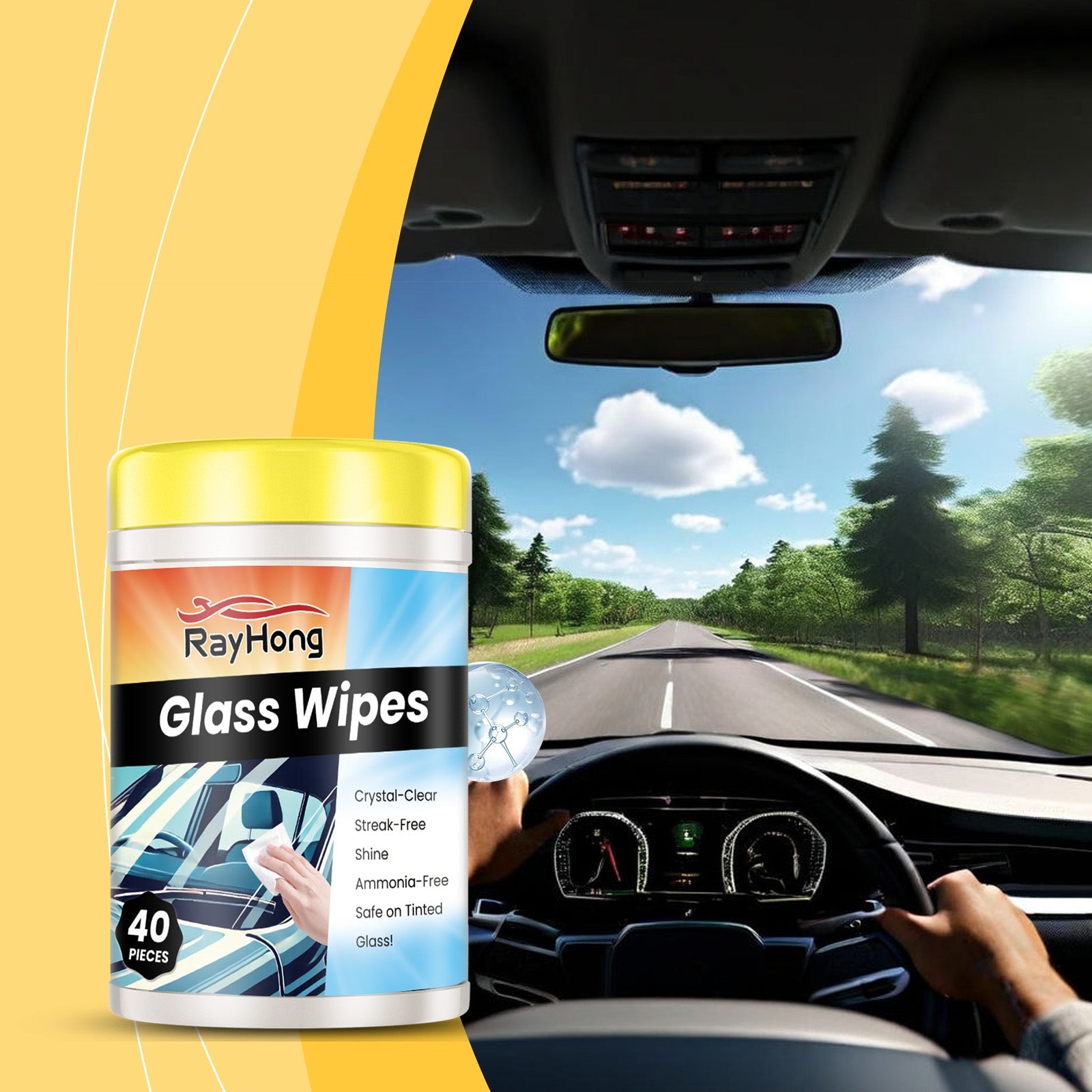 Car Glass Cleaning Wipes Glass Rearview Mirror Anti-Fog Refurbished Anti-Oil Cleaning Universal Wipes - Korvel