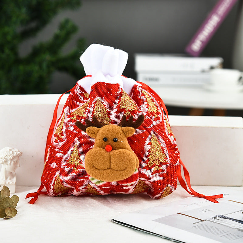 Christmas tote bag gift apple bag Christmas decoration 3D gift bag printed gift bag - Korvel