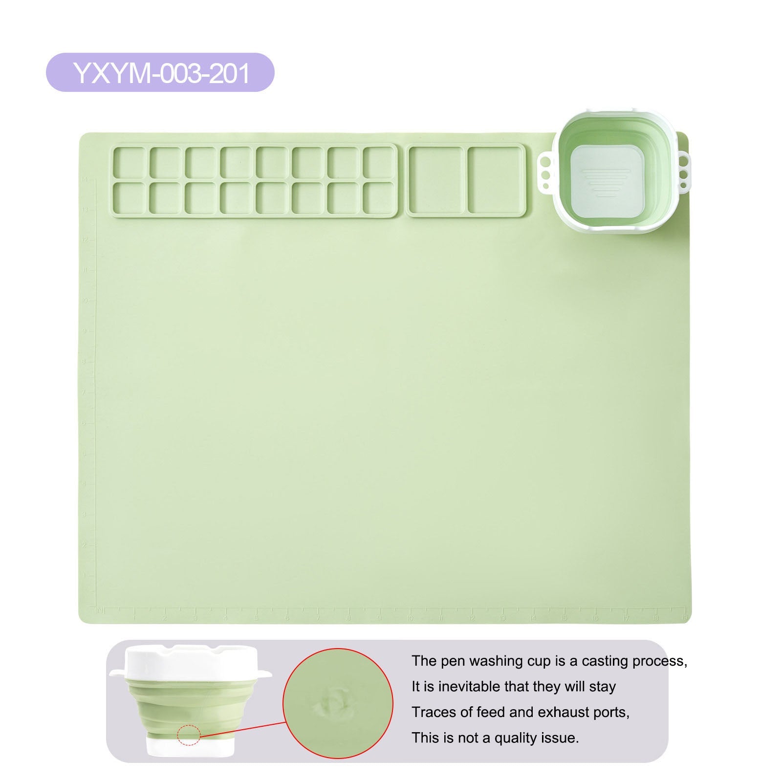 Silicone painting pad, simple solid color art painting pad, children's graffiti pad, washable watercolor color matching silicone - Korvel
