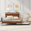 Cama de Plataforma de Metal Tamaño Queen con Trundle y Puertos USB - Negro