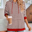 Sudadera con capucha a rayas suelta y casual