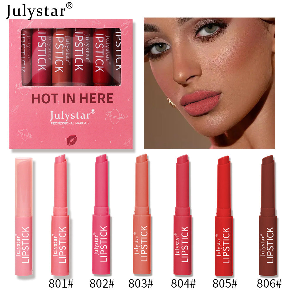 Velvet Foggy Lipstick Cover Box Matte Color Fast Candy Lipstick - Korvel
