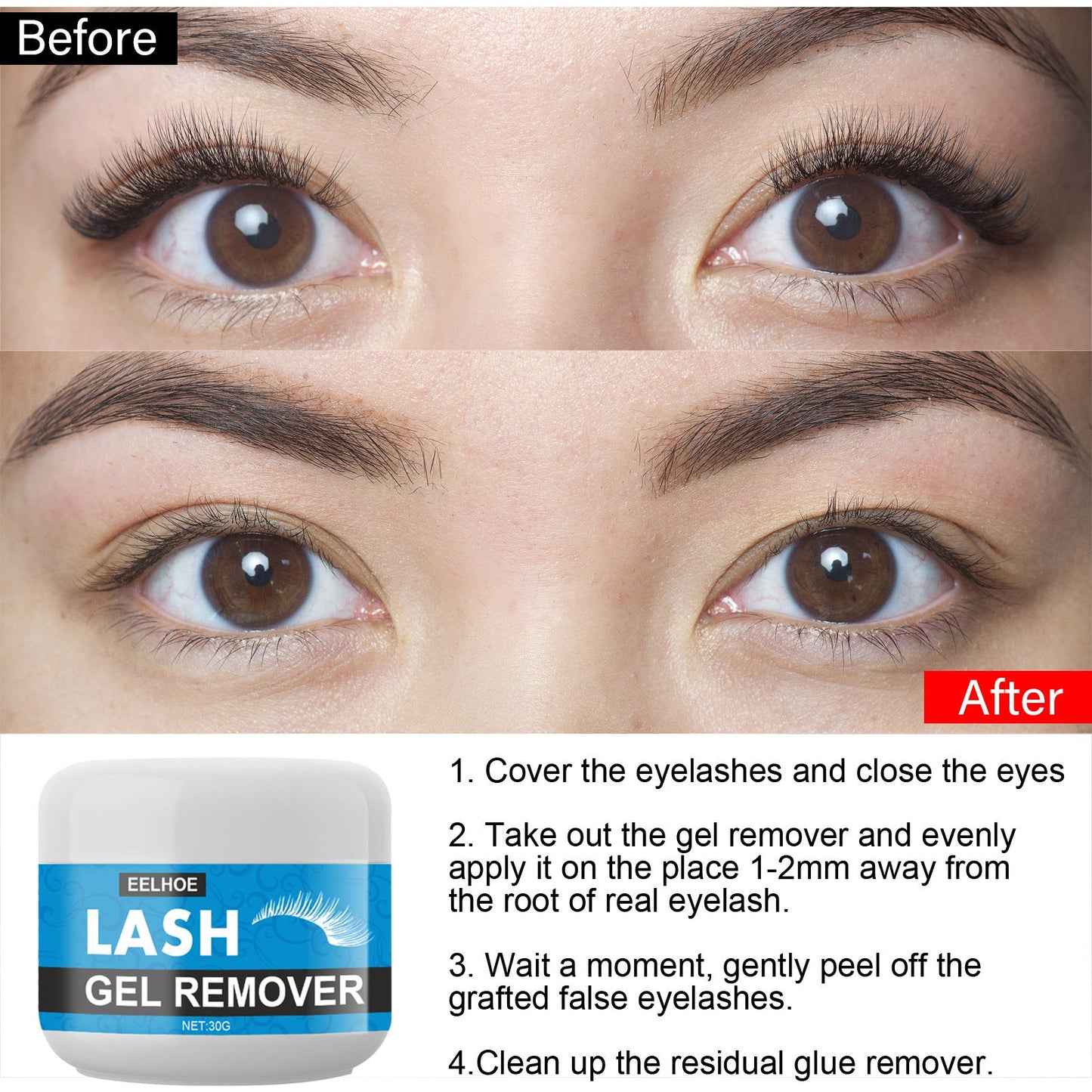 Mascara Remover, False Eyelash Grafting Eyelash Removing Glue Removing Cream - Korvel