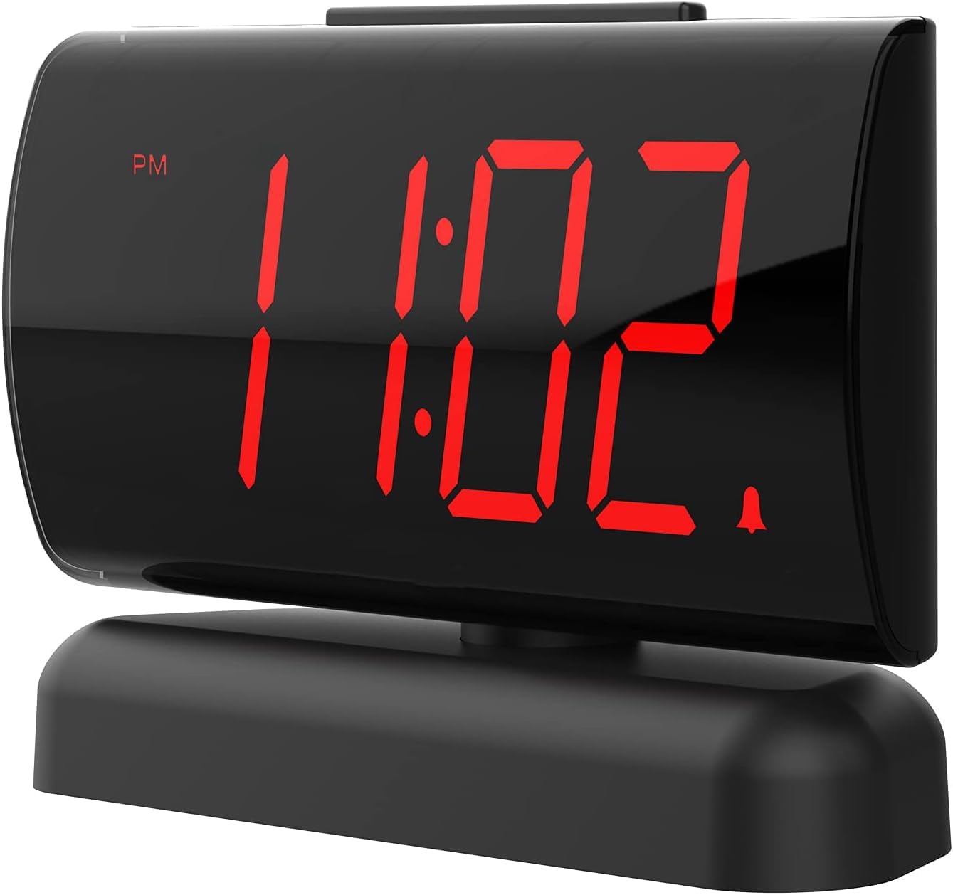 GING YHAU alarm clock large digital rotating base 2-level brightness digital clock bedroom bedside alarm clock - Korvel