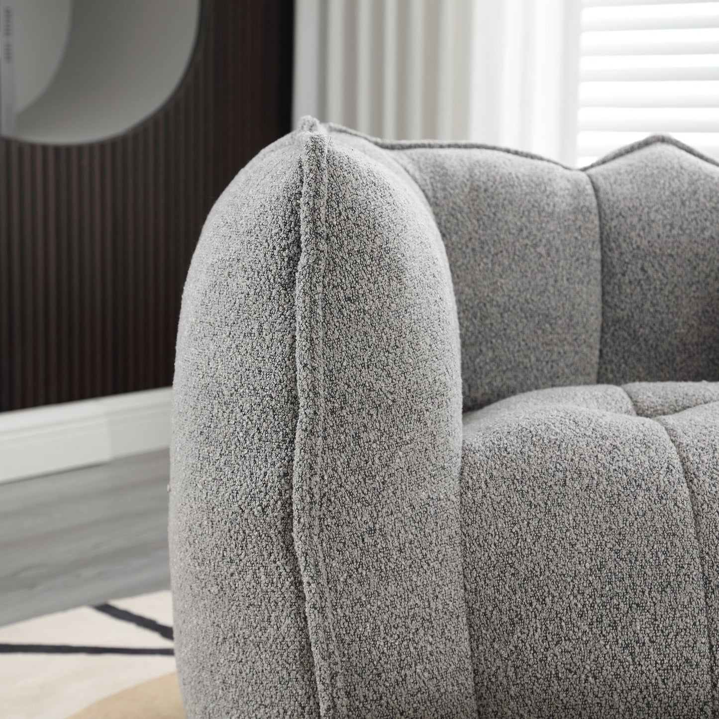Soft Bean Bag Chair with High Resilient Foam(Chips)for living room and bedroom,Comfortable Square Lazy Sofa with Footstool - Korvel