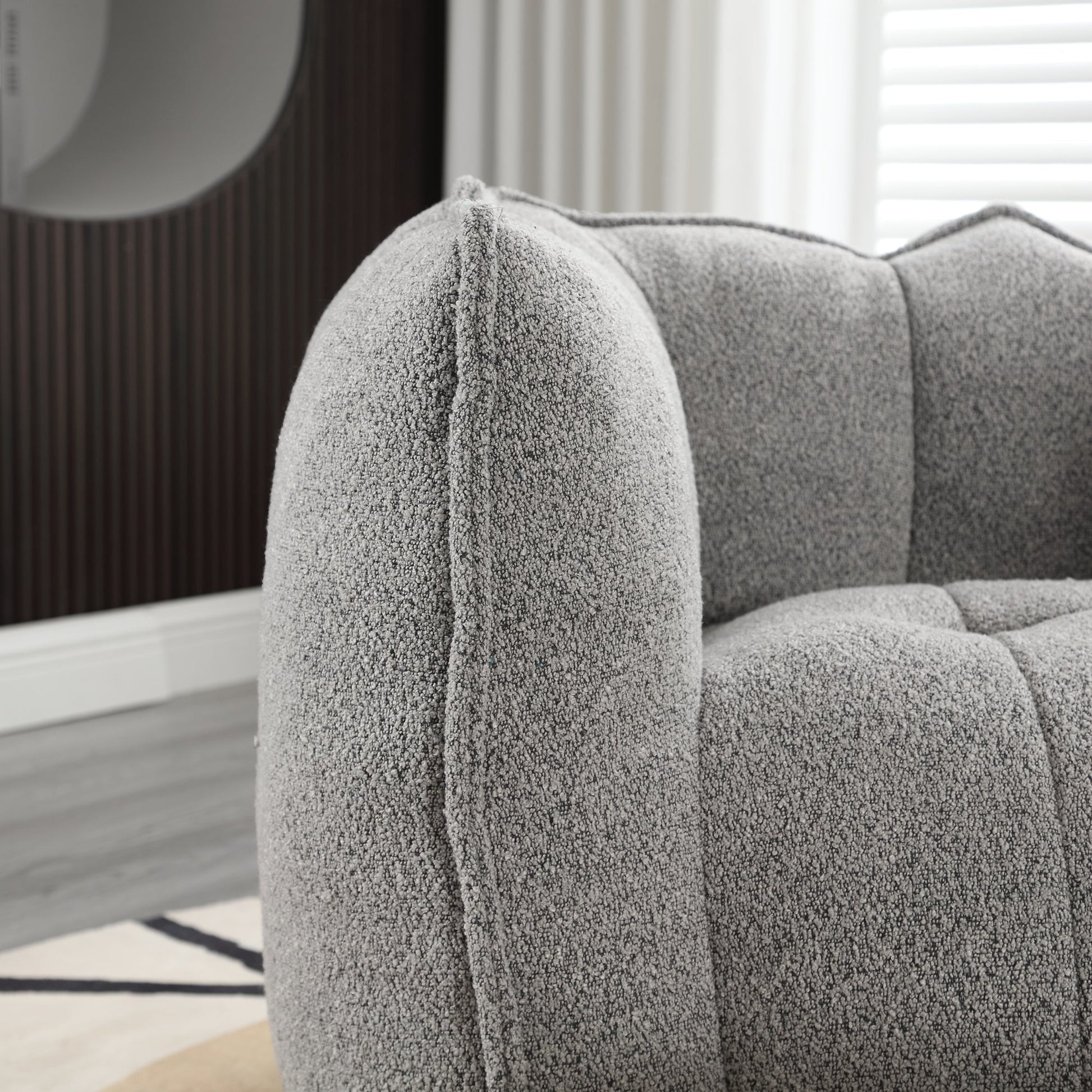 Soft Bean Bag Chair with High Resilient Foam(Chips)for living room and bedroom,Comfortable Square Lazy Sofa with Footstool - Korvel