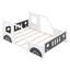 Full Size Classic Car-Shaped Platform Bed with Wheels White - Korvel