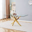 Plateau de Table en Verre Transparent Premium avec Accents Dorés