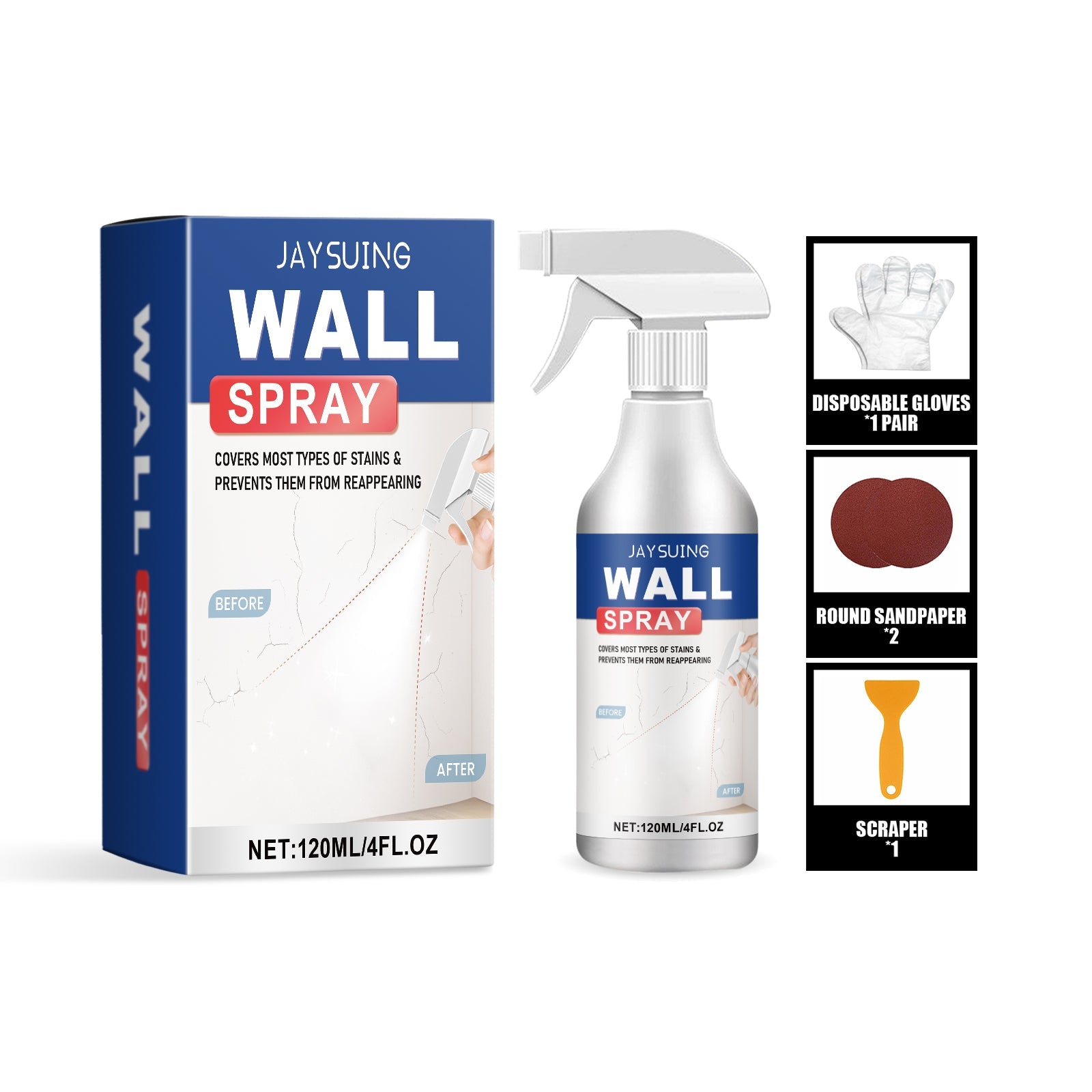 Wall Renovation Spray Paint, Decontamination Apply Waterproof Fast Light Paint Renovation Wall Renovation Spray - Korvel