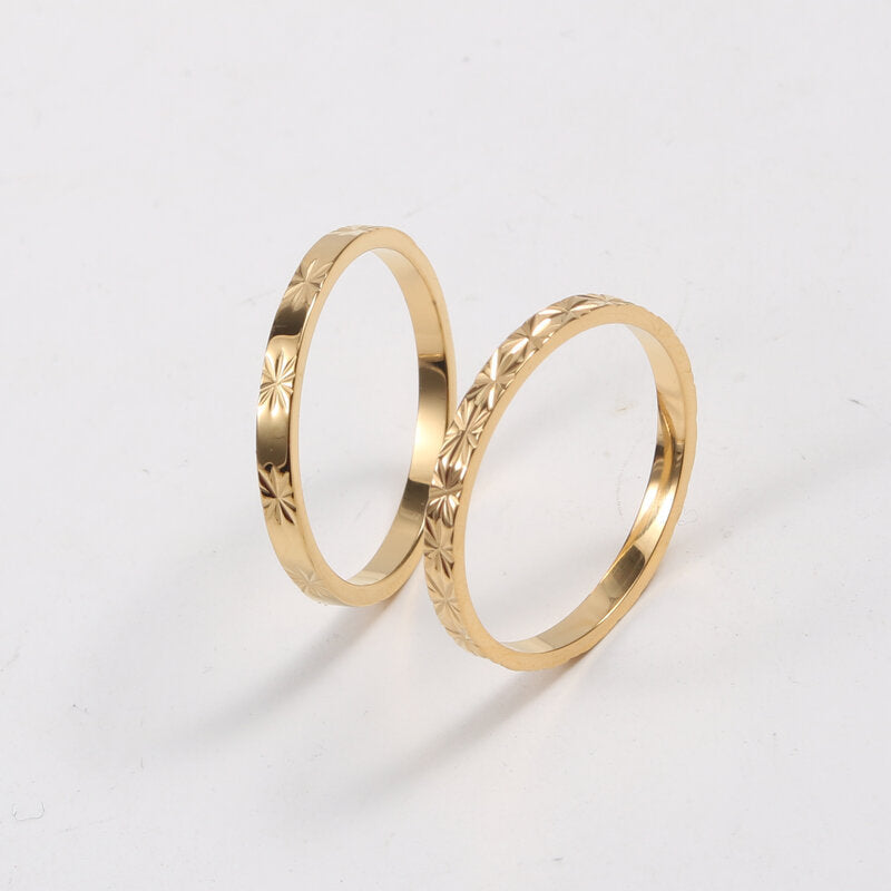 Ring Titanium steel electroplated with 18k gold Shine - Korvel