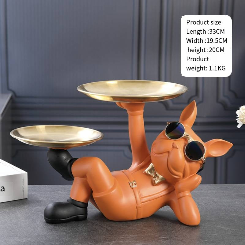 Adorno de Perro de Riqueza Creativa - Almacenamiento de Llaves y Decoración