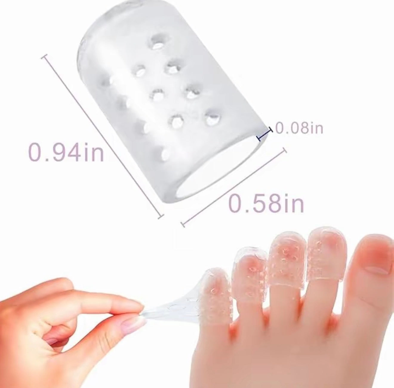 Silicone Gel Toe Caps for Comfort and Protection