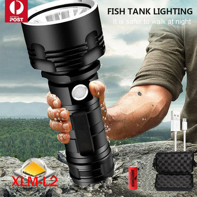 New P50 Strong Light Fixed Focus Flashlight Power Display USB Charging Outdoor Lighting Strong Light Flashlight - Korvel