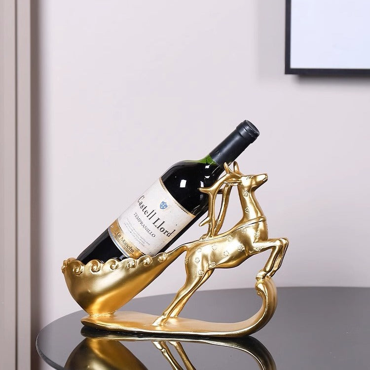 Creative Golden Deer Wine Rack Living Room Wine Cabinet Decoration Home TV Cabinet Decoration Red Wine Rack Decorative Crafts - Korvel