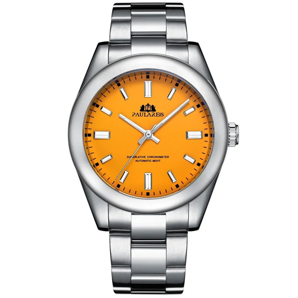 Luxury Automatic Watch for Men - Colorful Stainless Steel 41mm