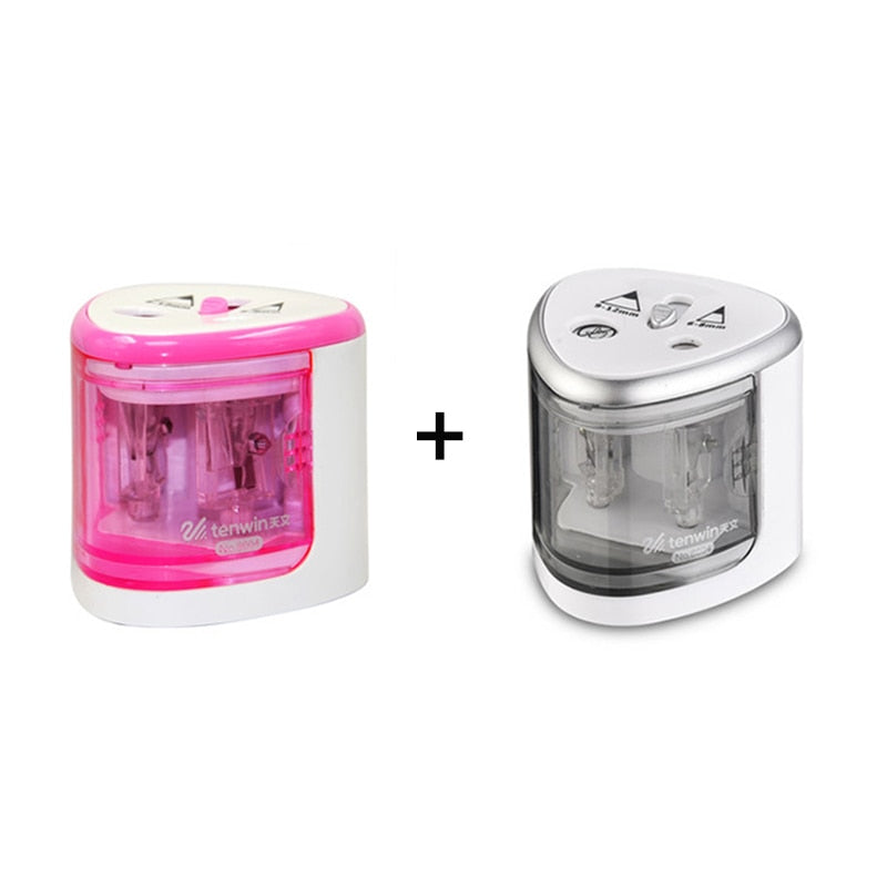 New Automatic pencil sharpener Two-hole Electric Switch Pencil Sharpener stationery Home Office School Supplies - Korvel