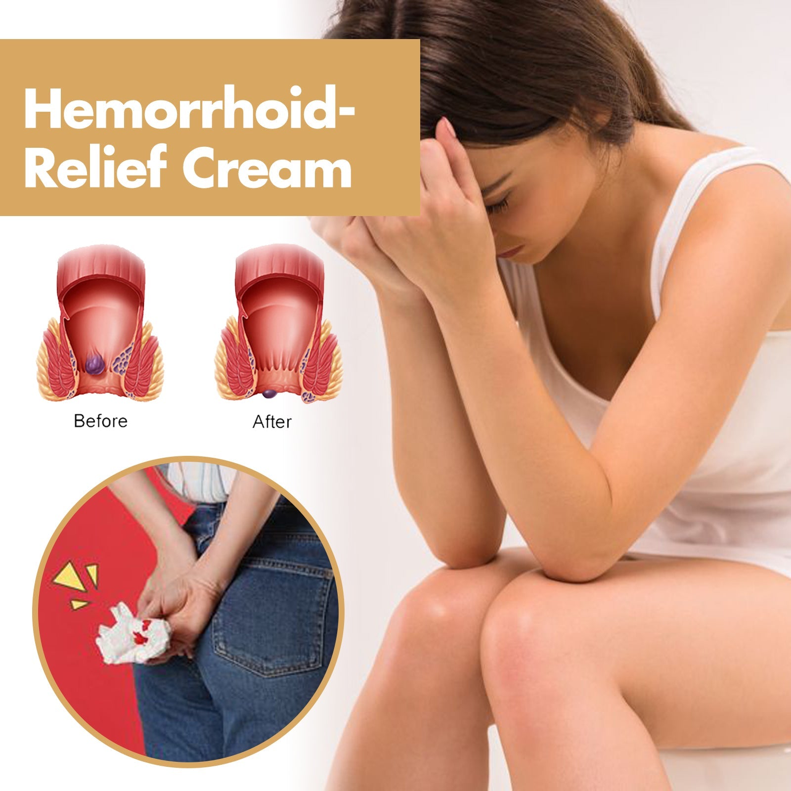 Hemorrhoid-Relef Cream, Relieve Itching Discomfort Repair Internal And External Mixed Nevus Anus Soothes Meat Ball Swelling - Korvel