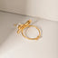 Elegant Stainless Steel Pearl Bow Ring