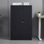 Metal storage cabinet with locked door and adjustable shelf foldable storage cabinet black - Korvel