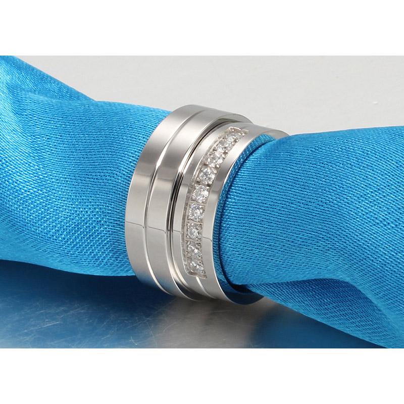 Vnox Lovers CZ Wedding Band Engagement Rings for Couples - Korvel