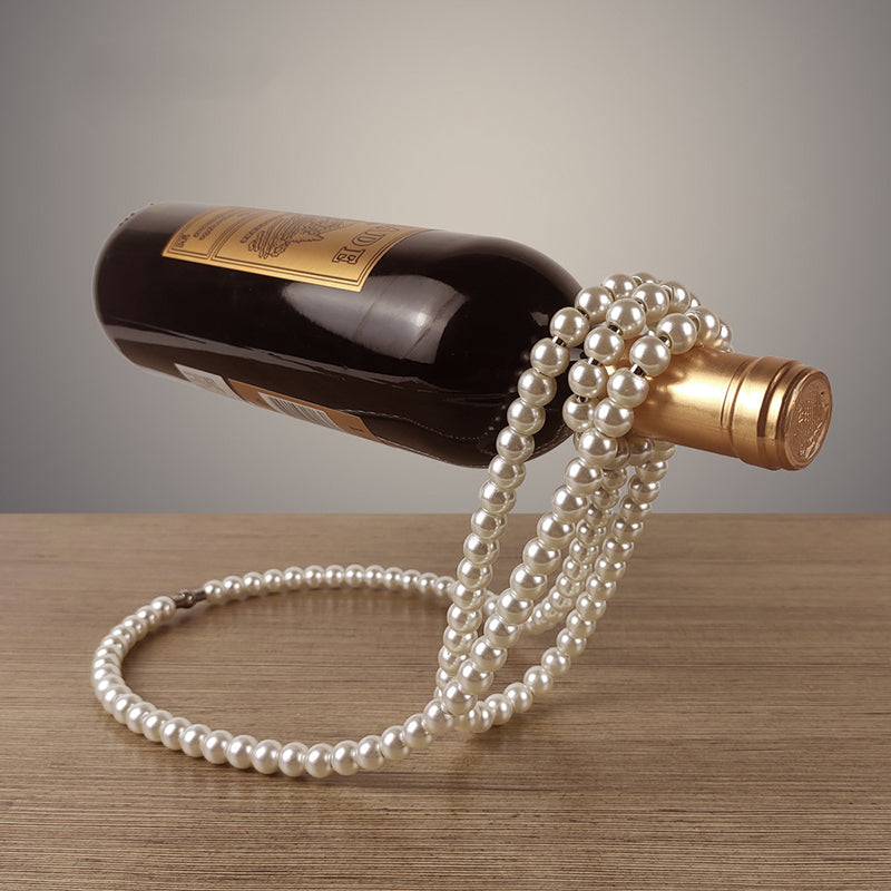Pearl Necklace Stainless Steel Wine Rack Wine Pedestal Clamp Holder Suspension Champagne Whisky Small Ornaments - Korvel