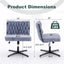 Armless Office Desk Chair No Wheels BLUE - Korvel