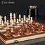 Wooden magnetic chess international checker solid wood chess pieces send the original queen two-in-one combination - Korvel