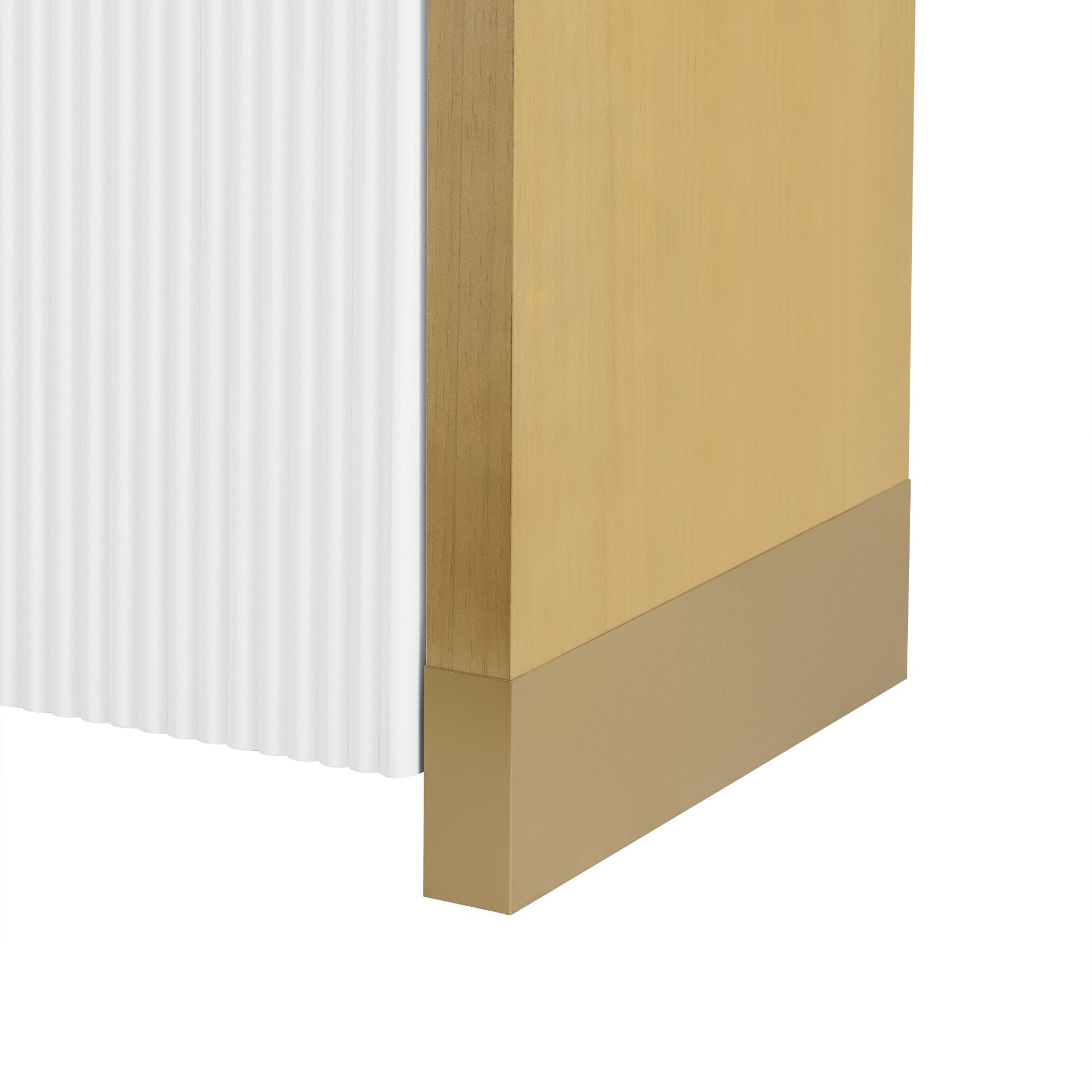 U-STYLE four door curved corner design wavy door panel cabinet with adjustable shelves - Korvel