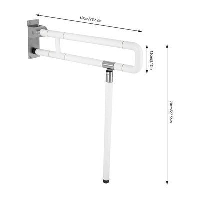 Toilet Grab Bar  Foldable Stainless for Seniors Elderly Handicap Bathroom - Korvel