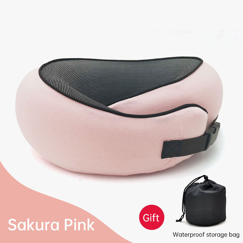 Memory Foam Neck Pillow Cervical Vertebra Travel Portable Noon Break Aircraft U Type Of Pillow Sleep Camping Pillow Carry Bag - Korvel