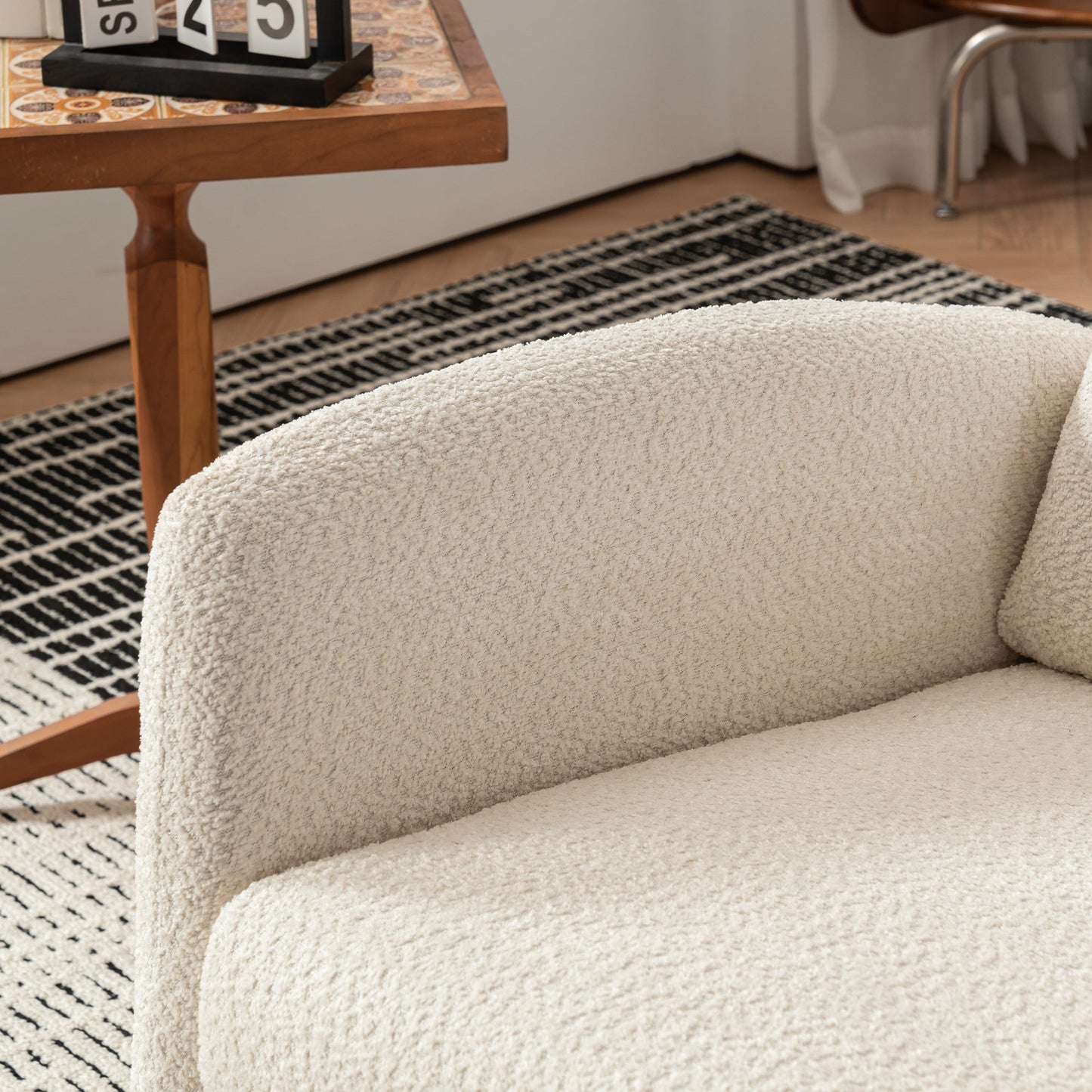 Accent Rocking  Chair with Footrest High Back Rubber Wood Rocking Legs Bedroom Living Space - Korvel