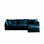 Free Combination Comfy Upholstery Modular Oversized L Shaped Sectional Sofa With Reversible Ottoman, Blue Chenille - Korvel