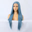 Long Straight Blue Wigs Natural Synthetic Hair Heat Resistant Wigs for Women Girls Cosplay - Korvel