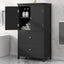 Armoire de rangement de salle de bain noire élégante avec étagère réglable