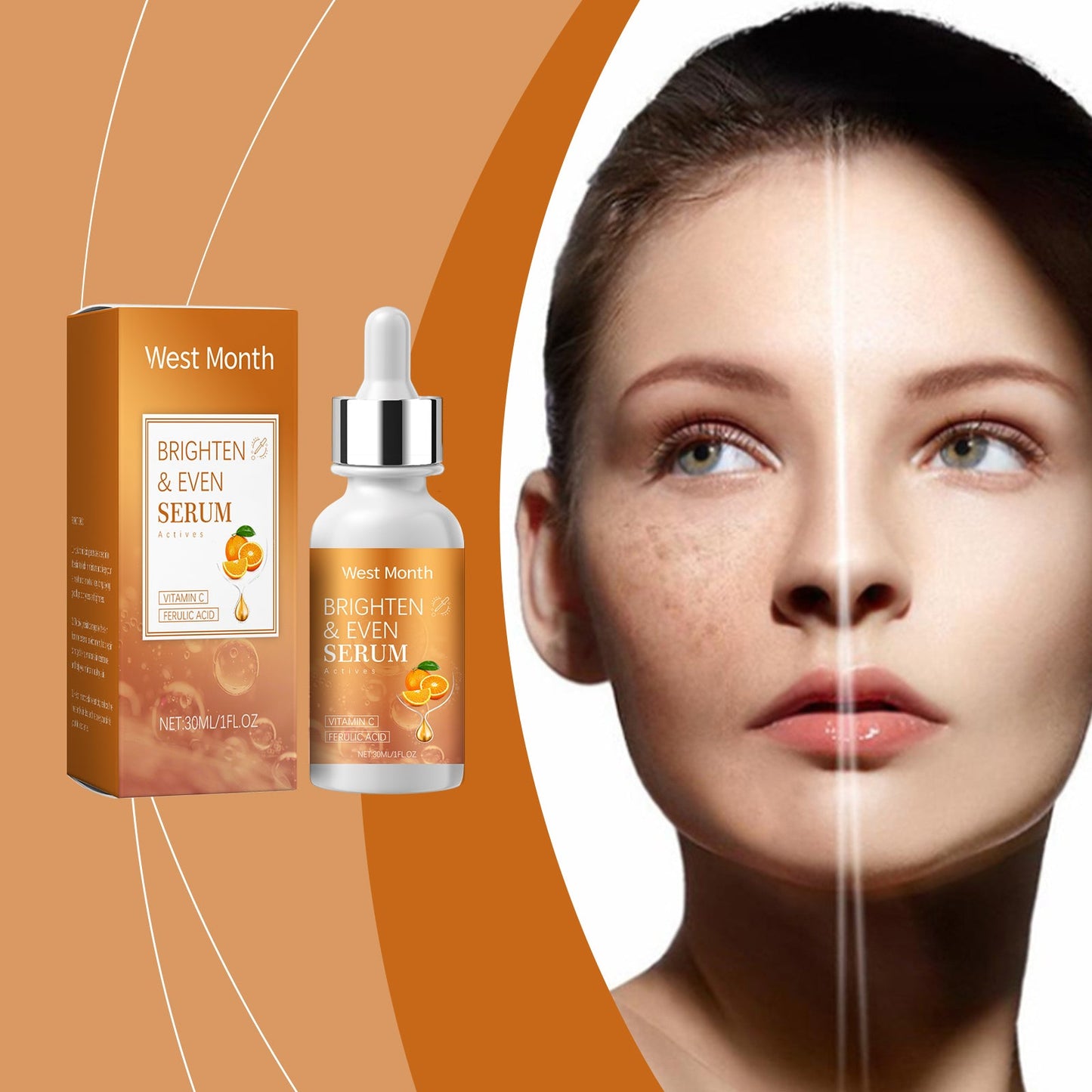 Vitamin C Brightening Serum Nourishes And Moisturizes Dull And Clear Facial Skin - Korvel