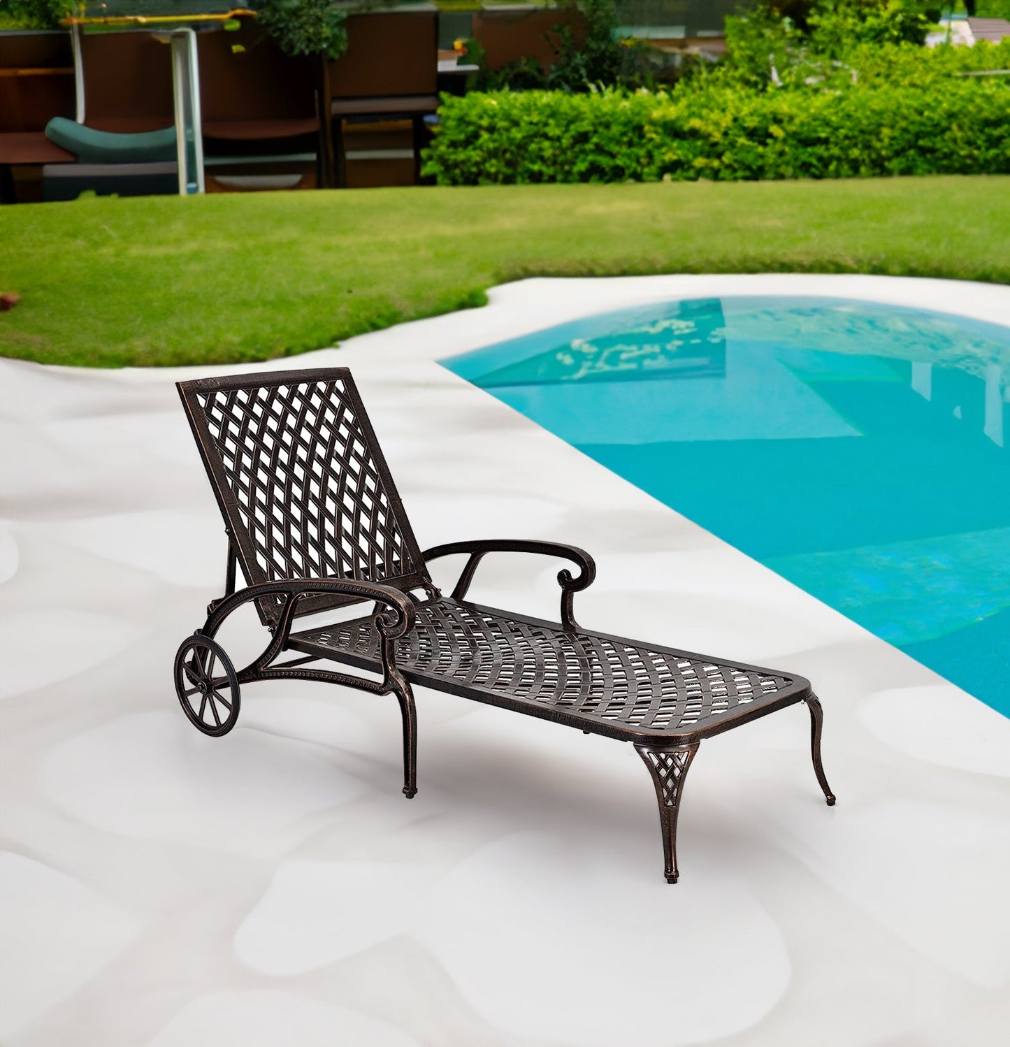Aluminium Cast lounge chair 1pcs white - Korvel