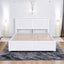 Queen Size Storage Platform Bed with Pull Out Shelves and Twin XL Size Trundle  White - Korvel