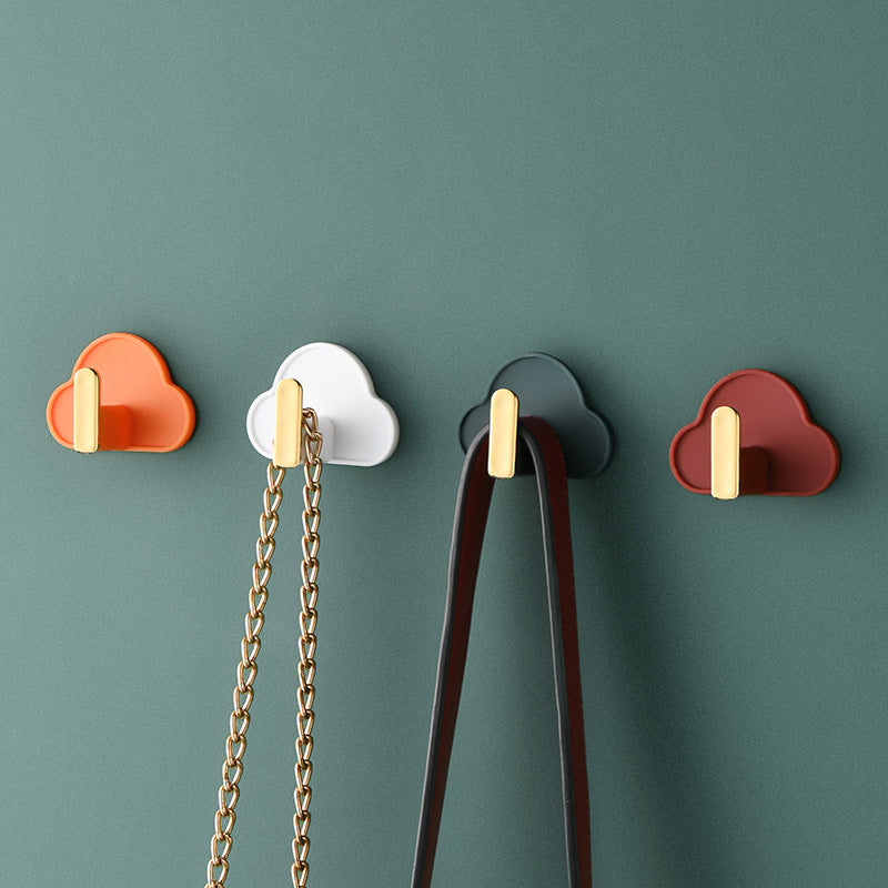 Light Luxury Paste Cloud Sticky Hook Strong Viscose Punch-Free Hook Wall Hanging Traceless Hook Key Hook 4pcs - Korvel