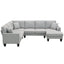 [VIDEO provided] [New] 108*85.5" Modern U Shape Sectional Sofa 7 Seat Fabric Sectional Sofa Set - Korvel
