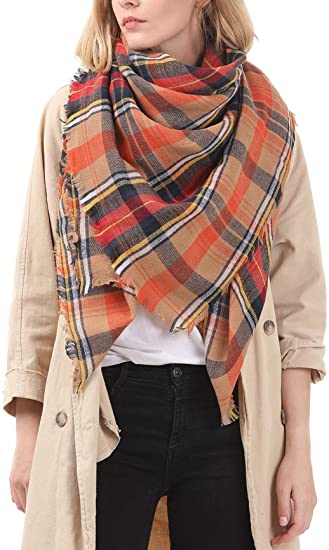 Premium Oversized Women's Scarf in Grey and Brown