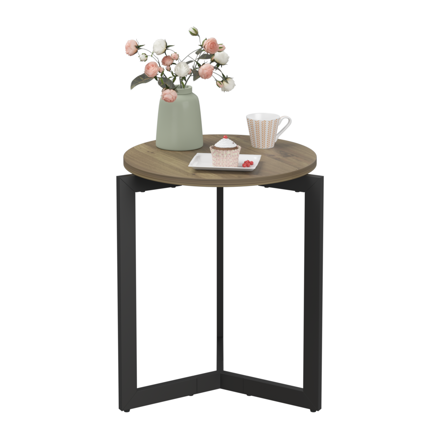 19.68''H Round Accent End Table with Sturdy Metal Frame