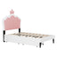 Twin Size Upholstered Princess Bed with Crown Headboard
