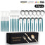 Cutlery Set Stainless Steel Knife Fork Set 24-Piece Tableware Set Golden Steak Knife Fork Spoon 6-Person Set - Korvel
