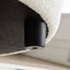 Fauteuil en tissu teddy beige moderne avec pouf